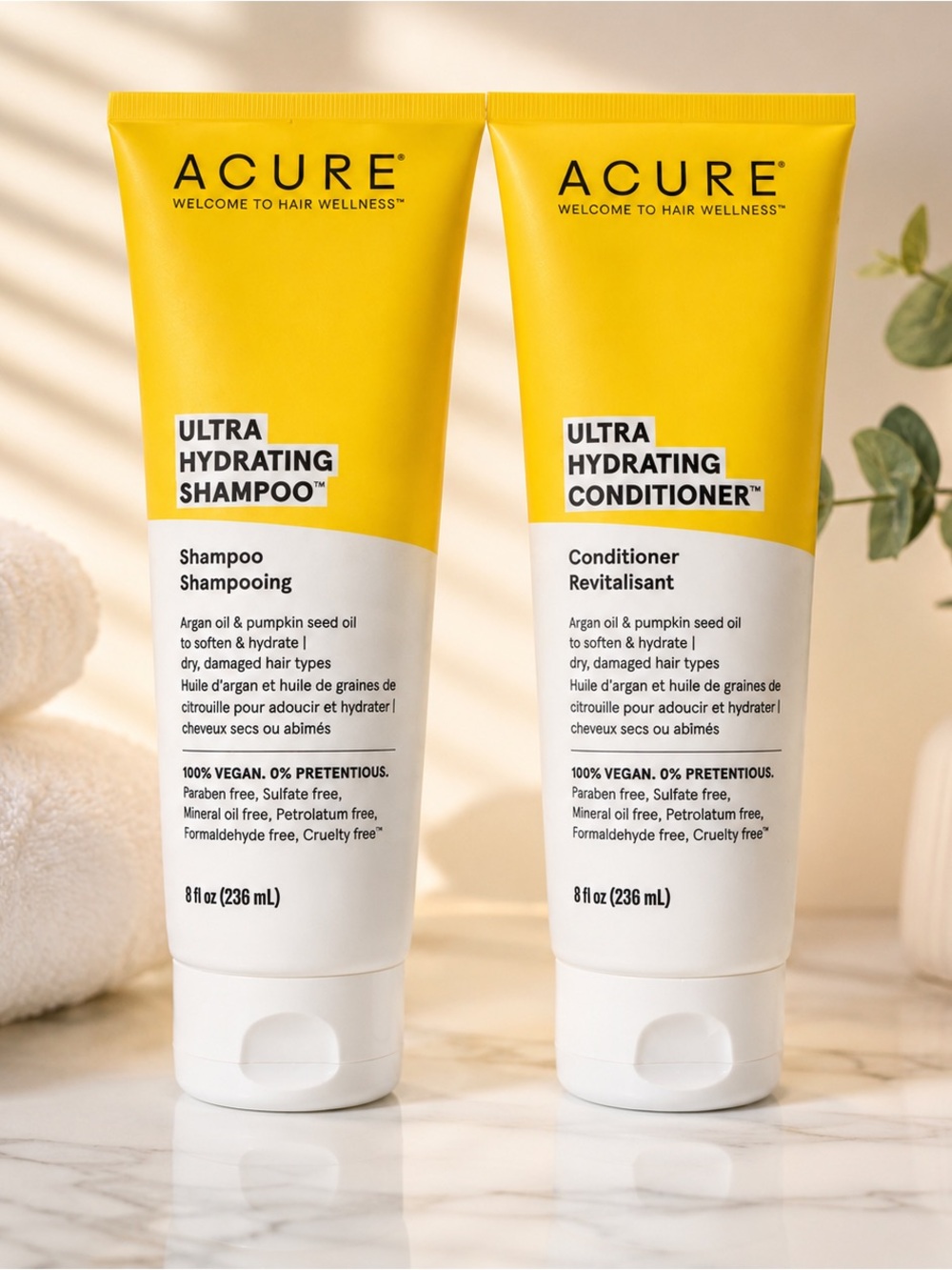 ACURE Ultra Hydrating Shampoo & Conditioner Bundle | Argan & Pumpkin Seed Oil NW